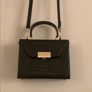 Black leather shoulder bag